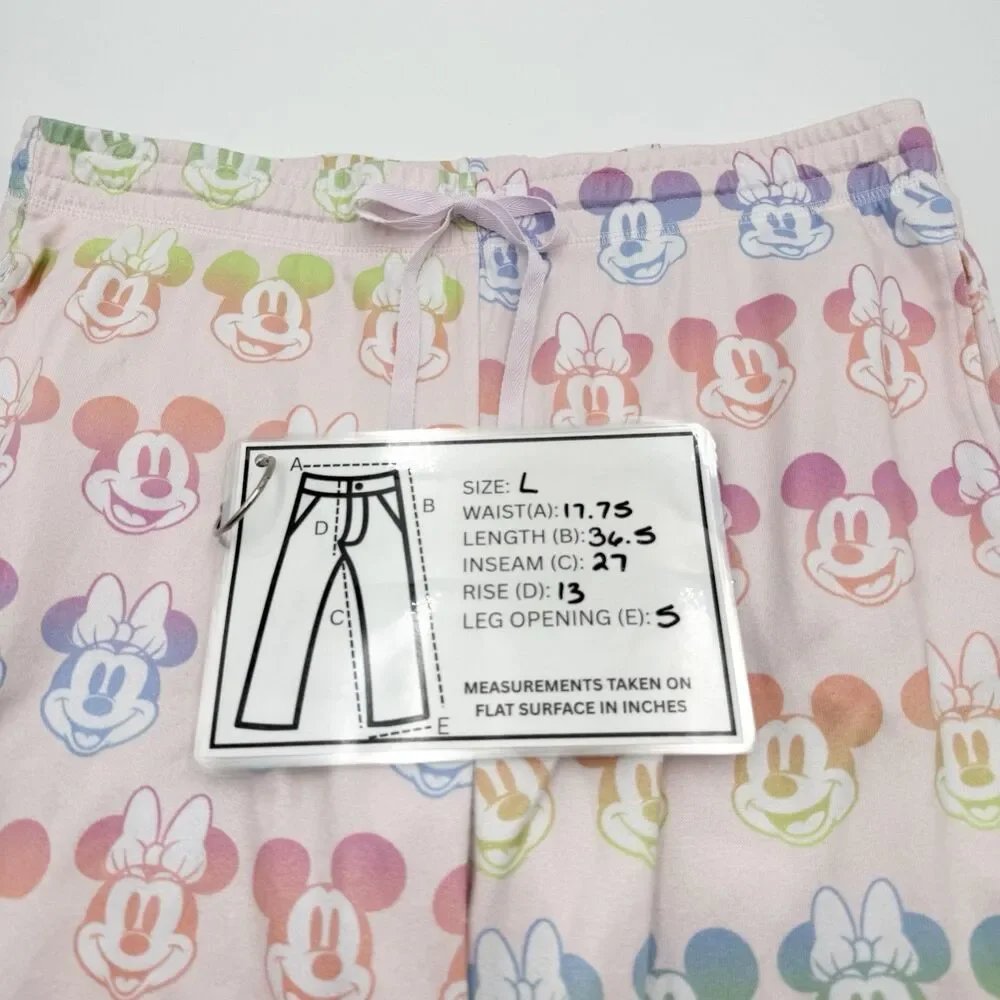 Disney Women’s Mickey Minnie Pajama Set  XL 12 / 14 Tie Dye Ombré Pastel Soft - Picture 7 of 8